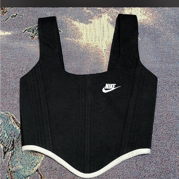 Nike Black Corset Tank with White Accents - Picture 3 of 4